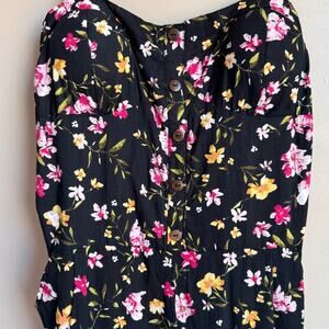 Urban Rebel Ankle Length Jumpsuit Black Floral size M Feminine Floral Sweetheart